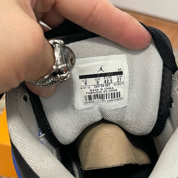 EUC Men’s Size 9 (Euro Size 42.5) Jordan 1 Retro Mid Sneakers In Game Royal Blue - Picture 10 of 14